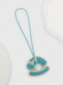ROMWE Fairycore 1pc Colorful Bohemian Style Handmade Beaded Shiny Ocean Creature Pendant, Vacation Bag Charm Decor - Multicolor - View 6