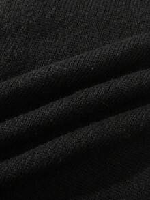 Manfinity EZcore Men's Solid Color V-Neck Long Sleeve Single-Breasted Black Cardigan , Fall Winter