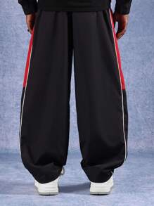 SUMWON Ultra weite Bein Trainingshose im Retro Basketball Stil, locker geschnitten, hoher Bund, Trainings-Performance Hose, bequem, moderner Streetwear-Stil