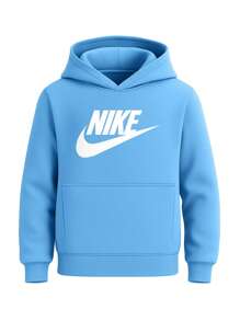 Nike 运动俱乐部羊毛连帽衫，适合年轻男孩的长袖休闲运动衫