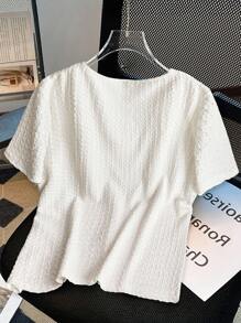 SHEIN Clasi 春夏季大码优雅时尚白色T恤