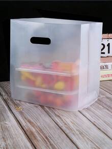 加厚高透明外卖打包袋烘焙甜品手提袋沙拉水果酸奶软膜食品袋商用手提袋 - 多規格 - 查看 7