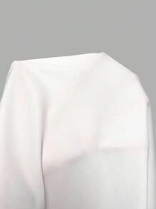 SHEIN 女士圆领短袖蝴蝶结印花休闲 T 恤 - 白色 - 查看 7