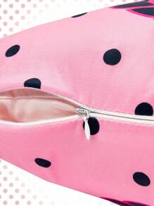 Betty Boop | ROMWE Polka Dot Figure Graphic Versatile Fashion Throw Pink Pillow Cover For Room Decor