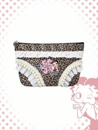 Betty Boop | ROMWE Leopard Pattern Large Capacity Portable Women Underwear Shape Makeup Bag