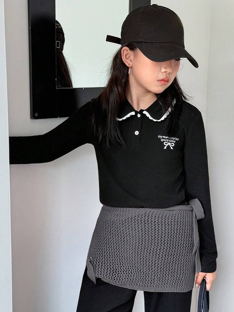 Tween Girls Daily Casual T-Shirt, Autumn Long Sleeve Tops Women