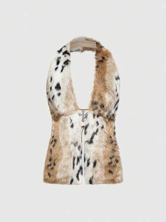 Hippie Top sans manches style ras-du-cou sexy vintage Y2K avec pendentif croisé, idéal pour les festivals de musique d'été, le style de rue, les vacances, les vacances à la plage pour les femmes