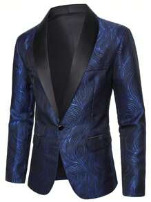Manfinity AFTRDRK Men's Fashionable Luxury Party Blazer And Pants Set, Old Money - Navy Blue - View 4