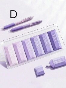 6pcs/Set Gradient Square Correction Tape, Simple & Stylish For Students, Portable Back To School