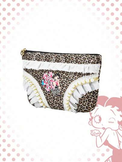 Betty Boop | ROMWE Leopard Pattern Large Capacity Portable Women Underwear Shape Makeup Bag