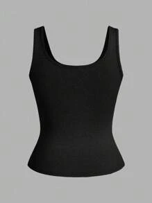 Slaydiva 3件装 黑色+白色 休闲基本款工字背心 窄罗纹针织 女式吊带背心 - 棕色 - 查看 7