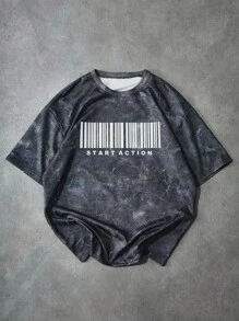 PAVTROS 男士休闲日常街头字母印花 T 恤 - 彩色 - 查看 6