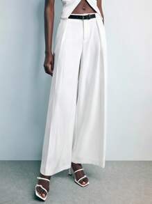 Maija Quần ống rộng thiết kế túi bên hông phong cách thành phố hiện đại 2025, thích hợp cho đầu thu - trắng - Xem 6