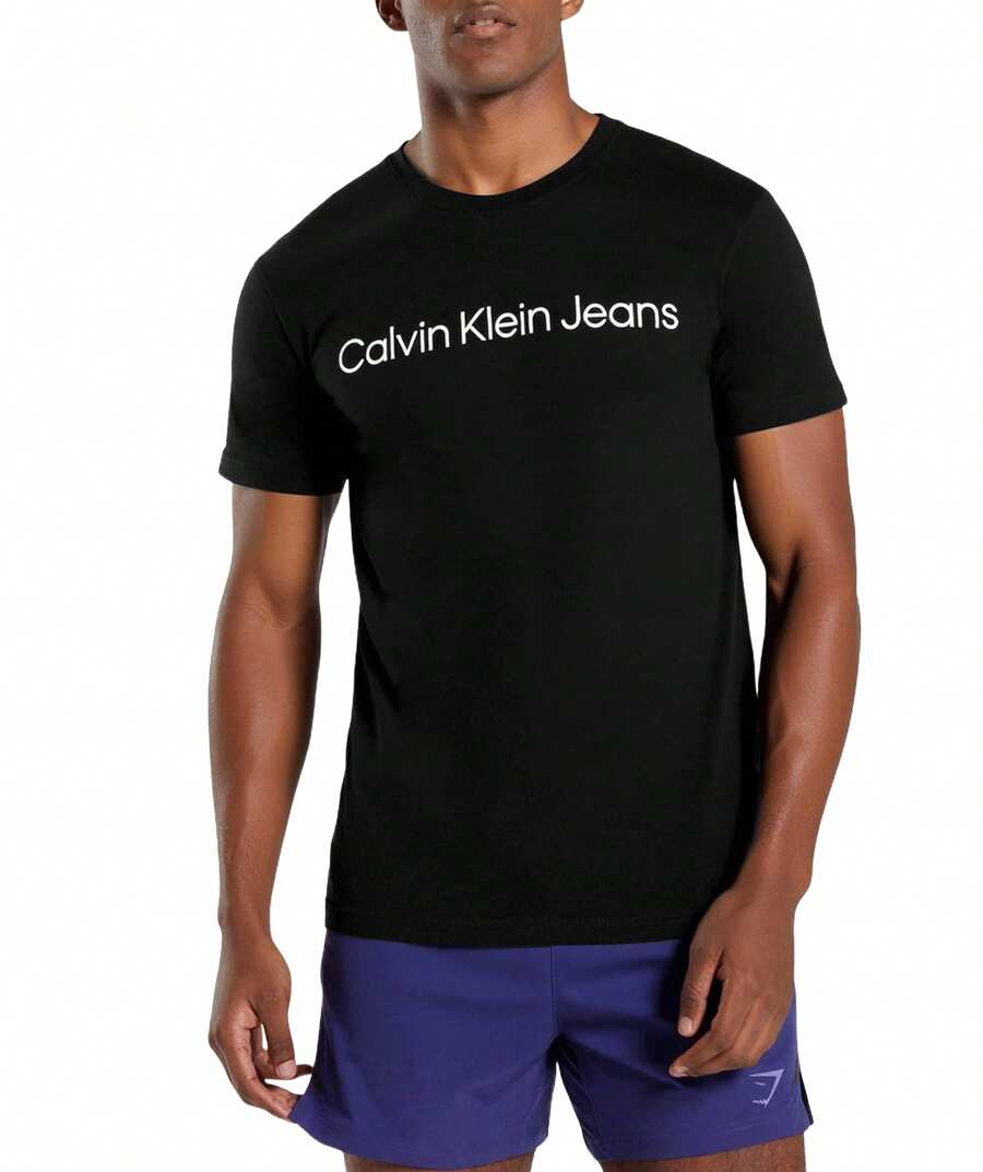 Calvin Klein CORE INSTITUTIONAL LOGO SLIM TEE - 黑色 - 查看 1