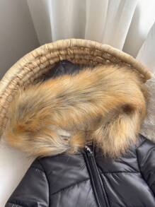 新生儿男女宝宝可爱保暖抓绒连帽连体衣，适合秋冬季户外活动、滑雪等。 - 彩色 - 查看 8