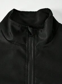 Sparklyn 3 件套青少年女孩服装：带蝴蝶结装饰的黑色拉链夹克、白色交叉肩带背心、蝴蝶结装饰阔腿裤，适合外出、度假、派对、返校 - 黑與白 - 查看 6