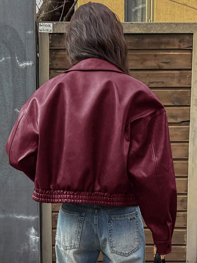 Spring New Distressed Leather Jacket, Short Style Lady Casual Outerwear,Fall Clothes