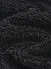 Baby Boy Zip Up Hooded Teddy Jacket,In Fall/Winter - Black - View 5