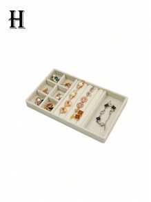 Jewelry Tray Organizer, Jewelry Necklace Earring Ring Display Storage Box, Stackable Jewelry Holder Case Makeup Cosmetic Organizer For Earrings Necklace Rings Bracelets Pendants Pearl