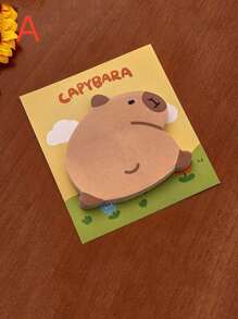 Set de 4 notas adhesivas con forma de topillo de agua, almohadillas de notas con forma de capibara con fuerte adhesivo, diseño de dibujos animados y alto atractivo visual para estudiantes - Multicolor - Ver 12