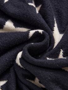 ROMWE Hippie 百搭嬉皮日月星印花披肩开衫 - 藍色 - 查看 4