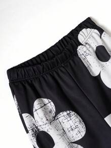 Set de 2 piezas de sudadera con capucha y pantalones acampanados con estampado grande de graffiti en estilo deportivo casual para niños adolescentes, adecuado para fiestas, eventos, bodas, bautizos, ceremonias de apertura, uso diario, escuela, viajes y temporadas de primavera, otoño e invierno