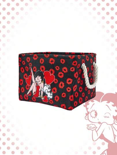 Betty Boop | ROMWE Grand panier/corbeille à linge avec motif à lèvres et dessin animé