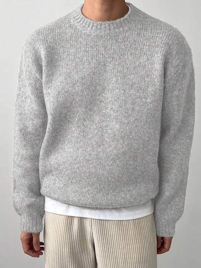 DAZY Män Enfärgad Casual Everyday Enkel Mångsidig Loose Drop Shoulder-tröja, för hösten