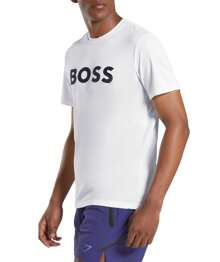 Hugo Boss Áo thun nam cổ tròn tay ngắn họa tiết chữ đơn giản đa năng - 100 Trắng - Xem 3
