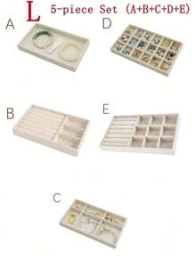 Jewelry Tray Organizer, Jewelry Necklace Earring Ring Display Storage Box, Stackable Jewelry Holder Case Makeup Cosmetic Organizer For Earrings Necklace Rings Bracelets Pendants Pearl