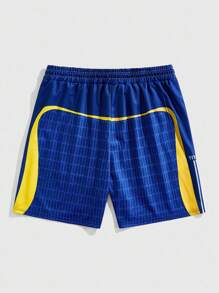 ROMWE MEN Prep Bộ đồ thể thao thường ngày cho nam áo thun tay ngắn cổ chữ V in chữ và quần short - Nhiều màu - Xem 7