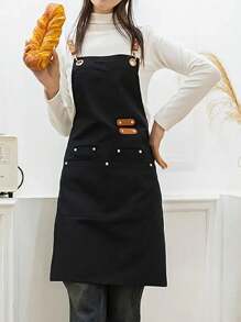 1 chiếc tạp dề nhà bếp, tạp dề chống thấm nước và dầu có túi, tạp dề Unisex cho nhà bếp, quán cà phê, nhà hàng, tạp dề đa năng, màu xanh - Màu xanh hải quân - Xem 1