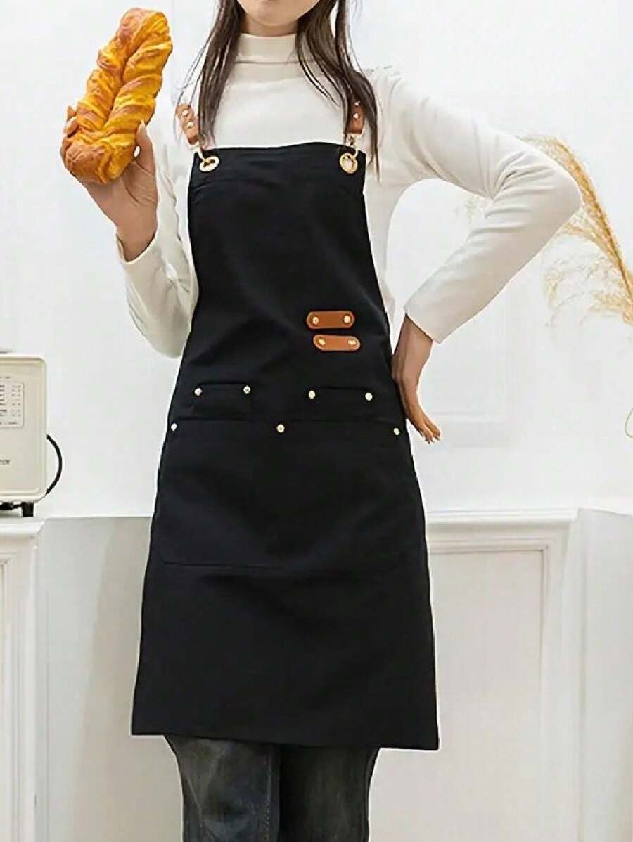1 chiếc tạp dề nhà bếp, tạp dề chống thấm nước và dầu có túi, tạp dề Unisex cho nhà bếp, quán cà phê, nhà hàng, tạp dề đa năng, màu xanh - Màu xanh hải quân - Xem 1