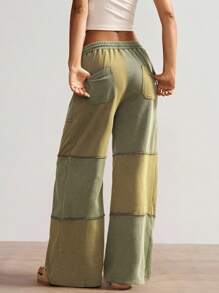 Bohemela 女士休闲针织拼布宽松直筒裤 - 彩色 - 查看 7