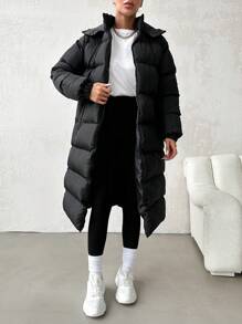 EURMUSE Women's Hooded Padded Jacket - Black - View 6