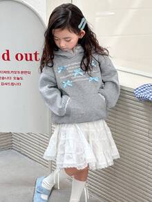 女童针织羊毛连帽卫衣秋冬款 - 灰色 - 查看 8