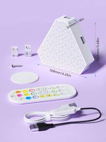 Teckwe 12颗装智能RGB三角形LED灯，可连接自己想要的DIY造型，随音乐同步闪烁节奏，是卧室客厅游戏室完美的家居装饰、派对和礼物 - 白色 - 查看 7