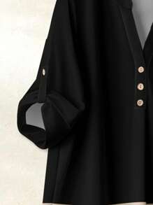 Rusticease 休闲简约度假风格复古几何印花上衣和裤子套装，大码女装，适合秋季和初秋假期，女式秋季衬衫和裤子套装女式两件套裤套装夏季套装两件套女式两件套女式套装休闲 - 彩色 - 查看 3