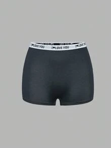 3pcs/Pack Teen Girl Minimalist Comfortable Letter Graphic Elastic Waist Briefs Fall Winter