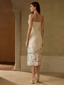 MOTF PREMIUM 提花开衩下摆连衣裙