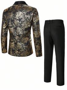 Manfinity AFTRDRK Men's Suit Set, For Performance, Party, Bar, Banquet - Gold - View 2