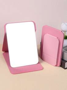 1pc Portable Makeup Mirror, PU Leather , Foldable, Travel Mirror, Suitable For Gifts, Travel Essentials, Makeup Essentials, Easy To Store Christmas, Suitable For Holiday Gifts