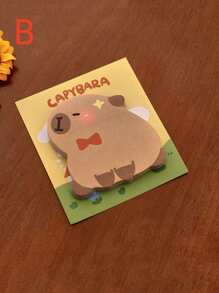 Set de 4 notas adhesivas con forma de topillo de agua, almohadillas de notas con forma de capibara con fuerte adhesivo, diseño de dibujos animados y alto atractivo visual para estudiantes - Multicolor - Ver 11