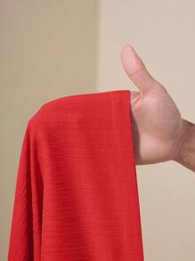 Zivah 海滩新款春夏休闲度假蝴蝶结肩带裹胸心形领短款上衣+阔腿超长裤杏色女两件套Se，纹理面料材质 - 紅色 - 查看 9