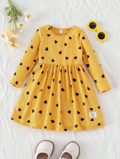 Abito Per Bambina A Maniche Lunghe - Morbido, In Tessuto Traspirante, Stile Casual A-Line