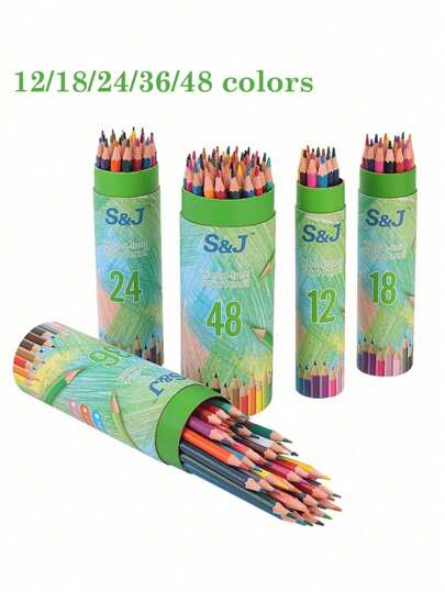 Lápis de cor de alta qualidade, 12/18/24/36/48 cores, adequados para estudantes e adultos, criação de pintura diária, podem ser usados como presentes para amigos ou parentes, época escolar para crianças