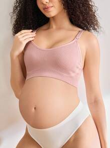 BloomMama Women's Solid Color Seamless Minimalist Comfortable Maternity Bra For Feeding Mothers - Purple - View 4