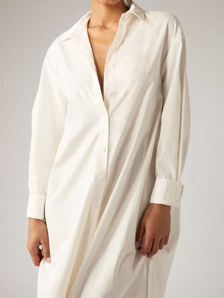 AiiRZ Maxi Length Button Down Shirtdress With Belt