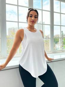 Easithlete Women's Plus Size Sleeveless Round Neck Sports Tanks With Mesh Details Workout Tops Women 3 Packs Tops Sleeveless Workout Tops Tank Tops Women Plus Workout Tops