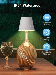 Teckwe 1 件酒瓶 LED 灯，便携式台灯，带可调光器，可将您的空间从浪漫餐厅转变为舒适的卧室，非常适合户外、酒吧、派对和床边 - 白色 - 查看 4
